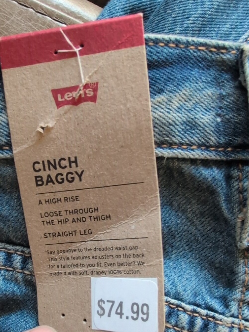 Levi's Cinch Baggy Wide-Leg High-Rise Jeans - New Shade Chasi Chasing Dreams - Picture 5 of 6